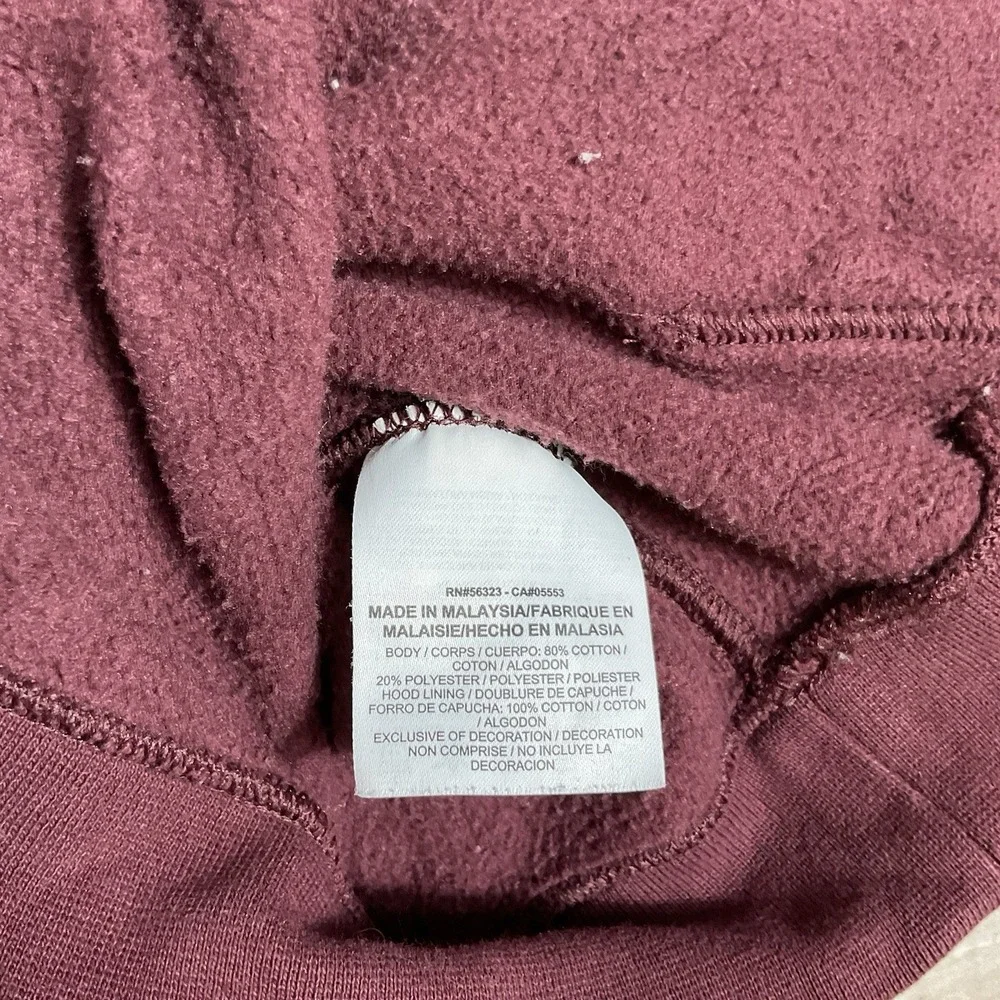 Nike Hoodie Womens S Small Maroon Full Zip Embroidered Swoosh‎ Fleece Sweatshirt